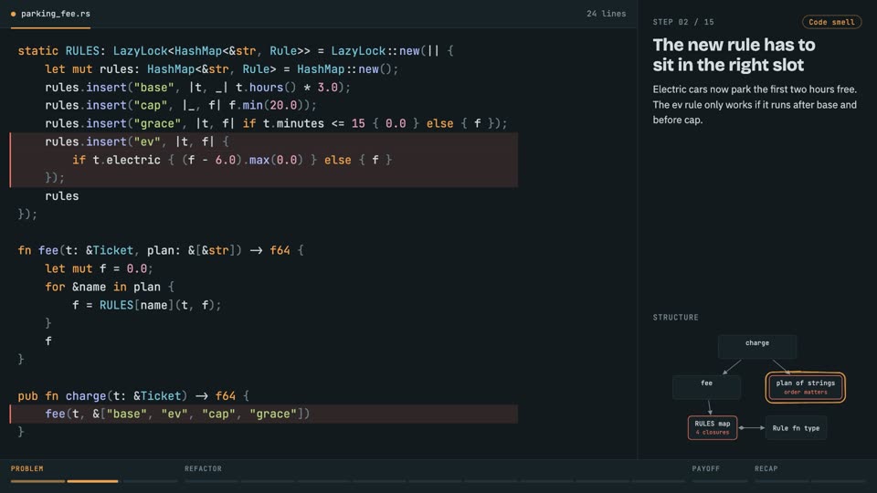 KISS: replace a rule engine with plain code in Rust, step 2: The new rule has to sit in the right slot